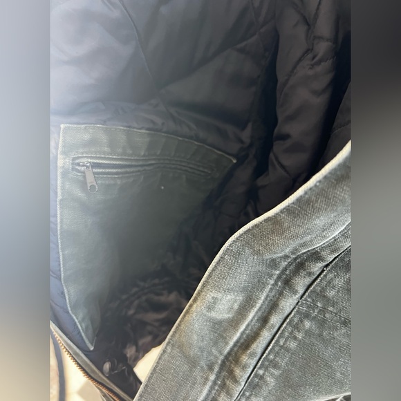 VTG Carhartt Arctic Jacket Quilt Lined Mens Large C26 MOS Green - Picture 11 of 15